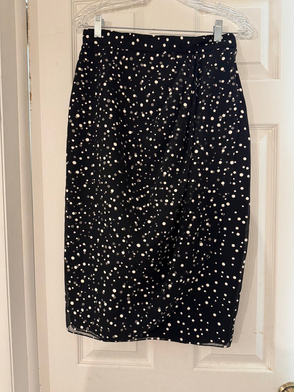 Vintage Farinae Collections Polka Dot Tulip Wrap Front Pencil Skirt 10
